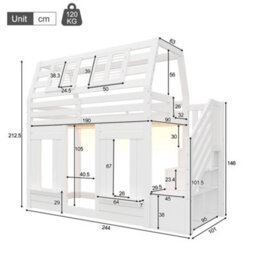 Wooden Bunk Bed With Led, Storage Stairs & Window - thumbnail 9