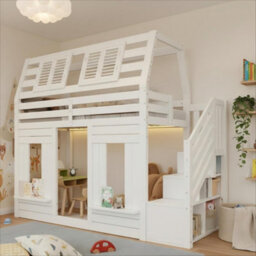 Wooden Bunk Bed With Led, Storage Stairs & Window - thumbnail 7