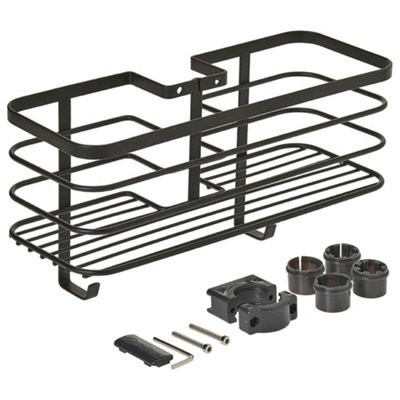 Metaltex Origin Lava Shower Rail Storage Basket - Black - image 1