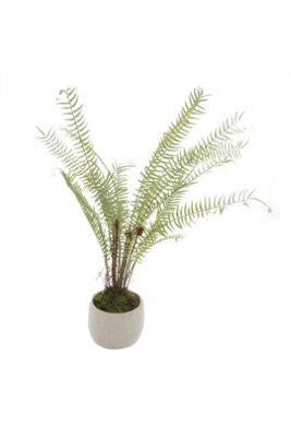 White Potted Boston Fern Realistic Artificial Plant For Decor - image 1