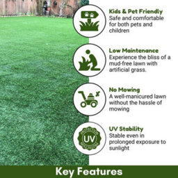 "Cadiz 40mm Outdoor Artificial Grass,, Pet-Friendly Artificial Grass, Plush Fake Grass-3M(9'9"") X 4M(13'1"")-12M²" - thumbnail 2