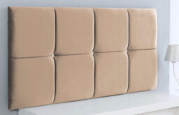 "Slumbre Deluxe Cubed Plush Velvet 6Ft Super King 20"" Headboard -  Coffee"
