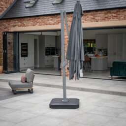 Ares 3M Square Cantilever Parasol With Solar Powered Led Lights In Charcoal - thumbnail 3