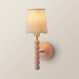 Valuelights Bobbin Pink Wall Light With Scallop Shade - thumbnail 3