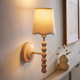 Valuelights Bobbin Pink Wall Light With Scallop Shade - thumbnail 1