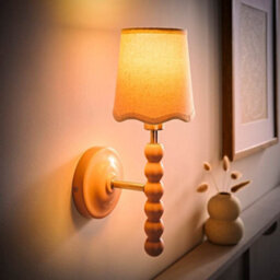 Valuelights Bobbin Pink Wall Light With Scallop Shade - thumbnail 2