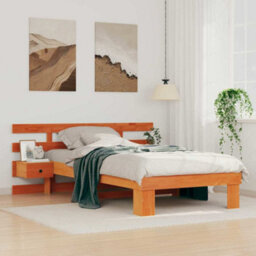 Berkfield Modern With Headboard Wax Brown 80 X 200 Cm Solid Pine Wood - thumbnail 2