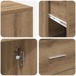 Berkfield Corner Desk Artisan Oak 102X88X75 Cm Engineered Wood - thumbnail 9