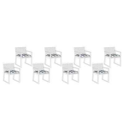 Beliani Set Of 8 Garden Chair Cushions Sassari 46 X 46 Cm Navy Blue - image 1