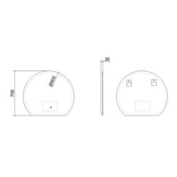 Royal Bathrooms Enso 800 X 800mm Round Undercut Led Illuminated Anti-Fog Mirror - thumbnail 4