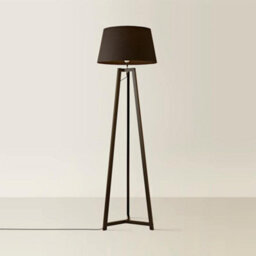 Valuelights Lottie Black Wood Tripod Floor Lamp With Black Tapered Shade - thumbnail 3