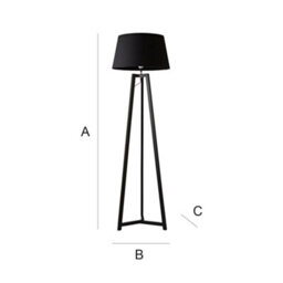 Valuelights Lottie Black Wood Tripod Floor Lamp With Black Tapered Shade - thumbnail 7