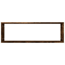 Berkfield Wall Cube Shelves 4 Pcs Smoked Oak 80X15X26.5 Cm Engineered Wood - thumbnail 6