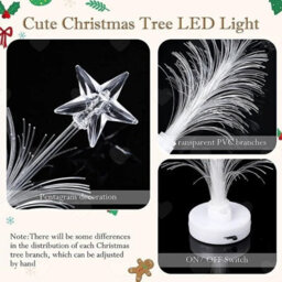 Amorly 5Pcs Battery Powered Colour Changing Fibre Optic Mini Christmas Trees, Decorative Tabletop Lamps For Christmas Party Decorations - thumbnail 3