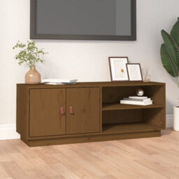 Berkfield Stylish Tv Cabinet Honey Brown 105X34X40 Cm Solid Wood Pine - thumbnail 2