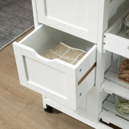 Homcom Rolling Kitchen Island Cart, Bar Serving Cart, Compact Trolley White - thumbnail 8