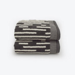 Allure Bath Fashions Pop Up Zero Twist Barcode Stripe Pair Of Hand Towels - Dark Steel - thumbnail 1