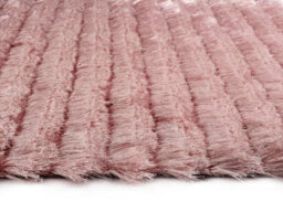 Rose Shaggy Rug, 30mm Thick Modern Rug, Handmade Rug, Plain Rose Striped Rug For Bedroom, & Dining Room-160Cm X 230Cm - thumbnail 3