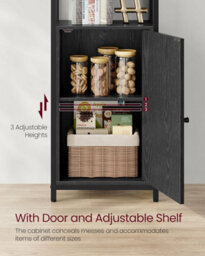 6-Tier Shelving Unit, Tall Bookcase With Adjustable Shelves And Metal Frame, For Living Room Or Bedroom Storage, Ebony Black - thumbnail 4