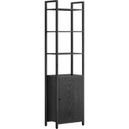 6-Tier Shelving Unit, Tall Bookcase With Adjustable Shelves And Metal Frame, For Living Room Or Bedroom Storage, Ebony Black - thumbnail 6