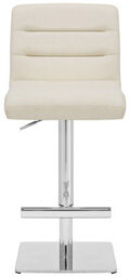 Lamboro Luscious Deluxe Breakfast Bar Stool, Chrome Footrest, Adjustable Height Swivel Gas Lift, Home Bar & Kitchen Barstool, Cream - thumbnail 3