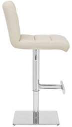 Lamboro Luscious Deluxe Breakfast Bar Stool, Chrome Footrest, Adjustable Height Swivel Gas Lift, Home Bar & Kitchen Barstool, Cream - thumbnail 2