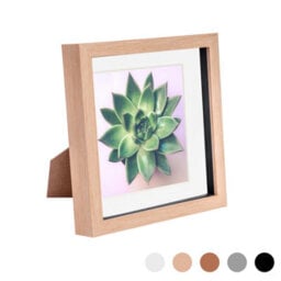 "Nicola Spring 8 X 8"" Photo Frame - Light Wood/white Mount - 3D Photo Frame Picture Frame Box Portrait Display Case (22.5 X 22.5Cm)" - thumbnail 1