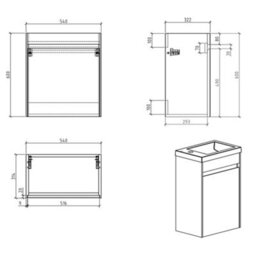 Plum&clay Rigel Natural Oak Wall Hung Cloakroom Vanity Unit With Resin Basin (W)55Cm (H)63Cm - thumbnail 7