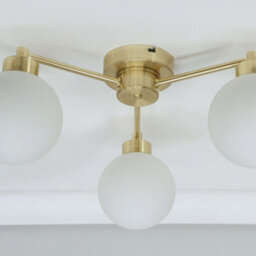 Valuelights Jonah 3 Way Brushed Gold Ceiling Light With Globe Shades And Bulbs - thumbnail 4