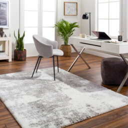 Livabliss Cloudy Shaggy-Modern Ivory Grey Soft Plush Pile Living Bedroom Rug 160 X 213 Cm Easy Care, Non Shedding - thumbnail 2