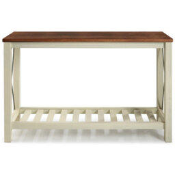 Mercers Furniture Cottage White/cream Painted Pine Console Table Sideboard Wooden With Storage Shelf 81H X 132W X 36D Cm - thumbnail 5