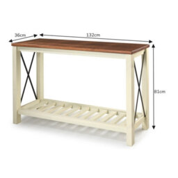 Mercers Furniture Cottage White/cream Painted Pine Console Table Sideboard Wooden With Storage Shelf 81H X 132W X 36D Cm - thumbnail 7
