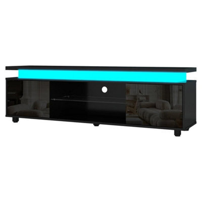 Black 150Cm High Gloss Tv Stand Led - image 1