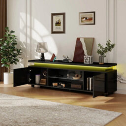 Black 150Cm High Gloss Tv Stand Led - thumbnail 4