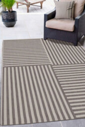 County Multi Stripe Natural Modern Flatweave Rug By Oriental Weavers-120Cm X 170Cm - thumbnail 3