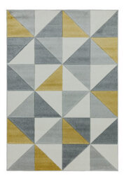 Ochre Modern Geometric Easy To Clean Dining Room Rug-200Cm X 290Cm - thumbnail 5