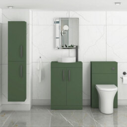 Royal Bathrooms Turin 500mm Freestanding Bathroom Vanity Unit With Sink 2 Door Matt Green & Art Countertop Basin - thumbnail 3