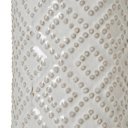 Wyld Haus Lautrec White Geometric Dots Ceramic Lamp With Cream Linen Shade - thumbnail 3