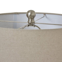 Wyld Haus Lautrec White Geometric Dots Ceramic Lamp With Cream Linen Shade - thumbnail 4