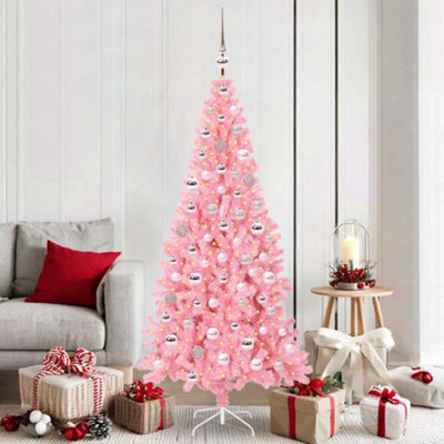 Vidaxl Christmas Tree With 300 Leds With Stand Pink 180 Cm Pvc - image 1