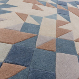 Blue Multi Geometric Handmade Modern Optical/ (3D) Rug Easy To Clean Living Room And Bedroom-200Cm X 290Cm - thumbnail 2