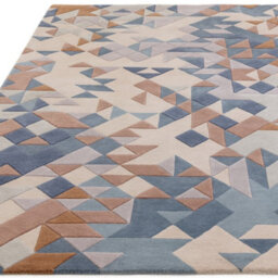 Blue Multi Geometric Handmade Modern Optical/ (3D) Rug Easy To Clean Living Room And Bedroom-200Cm X 290Cm - thumbnail 3