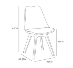 MCC Direct Single Dining Chair With Solid Wooden Legs And Seat Cushion Pad Pink - Eva By Mcc - thumbnail 7