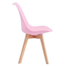 MCC Direct Single Dining Chair With Solid Wooden Legs And Seat Cushion Pad Pink - Eva By Mcc - thumbnail 4