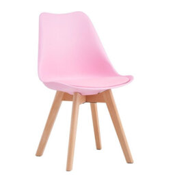 MCC Direct Single Dining Chair With Solid Wooden Legs And Seat Cushion Pad Pink - Eva By Mcc - thumbnail 2