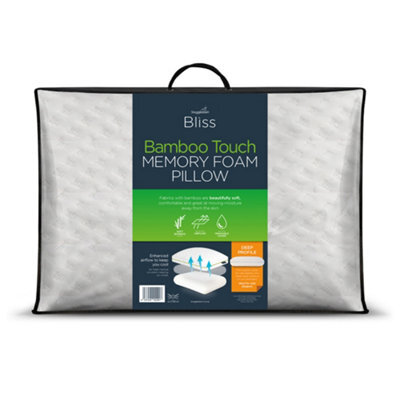 Snuggledown Bamboo Memory Foam Pillow 1 Pack Firm Support Side Sleeper Orthopaedic Zipped Cover 64X38Cm - image 1