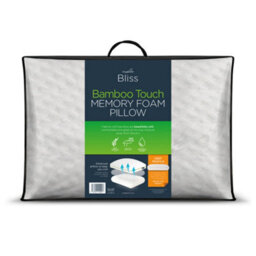Snuggledown Bamboo Memory Foam Pillow 1 Pack Firm Support Side Sleeper Orthopaedic Zipped Cover 64X38Cm