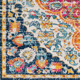 Livabliss Floransa-Vintage Orange Blue Pink Cream Traditional Boho Living Dining Bedroom Rug 200 X 275 Cm Easy Care, Non Shedding - thumbnail 7