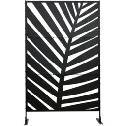 Outsunny 6.5Ft Metal Outdoor Privacy Screen Panel With Stand, Banana Leaf Style - thumbnail 7