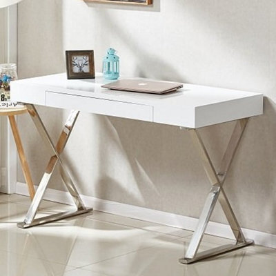 Furniture in Fashion Mayline High Gloss Laptop Desk In White - image 1